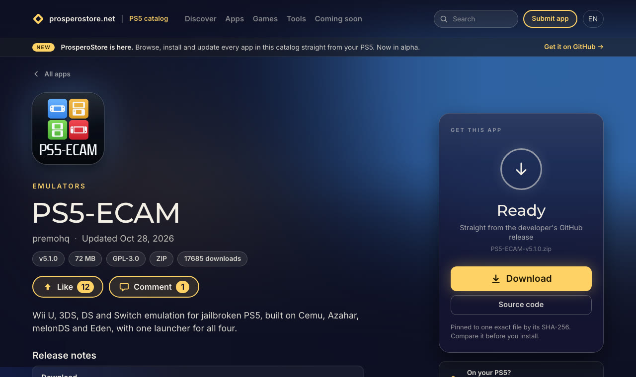 PS5-ECAM na Prospero Store