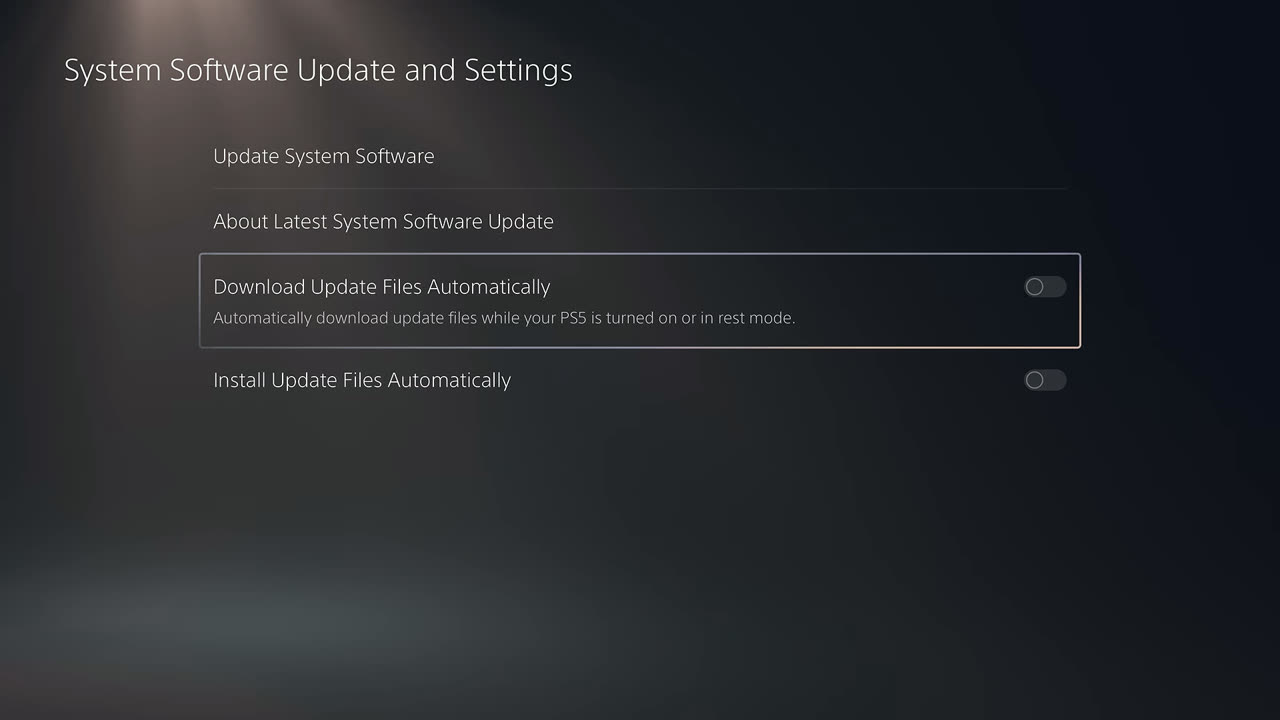 Opções de atualização automática desativadas