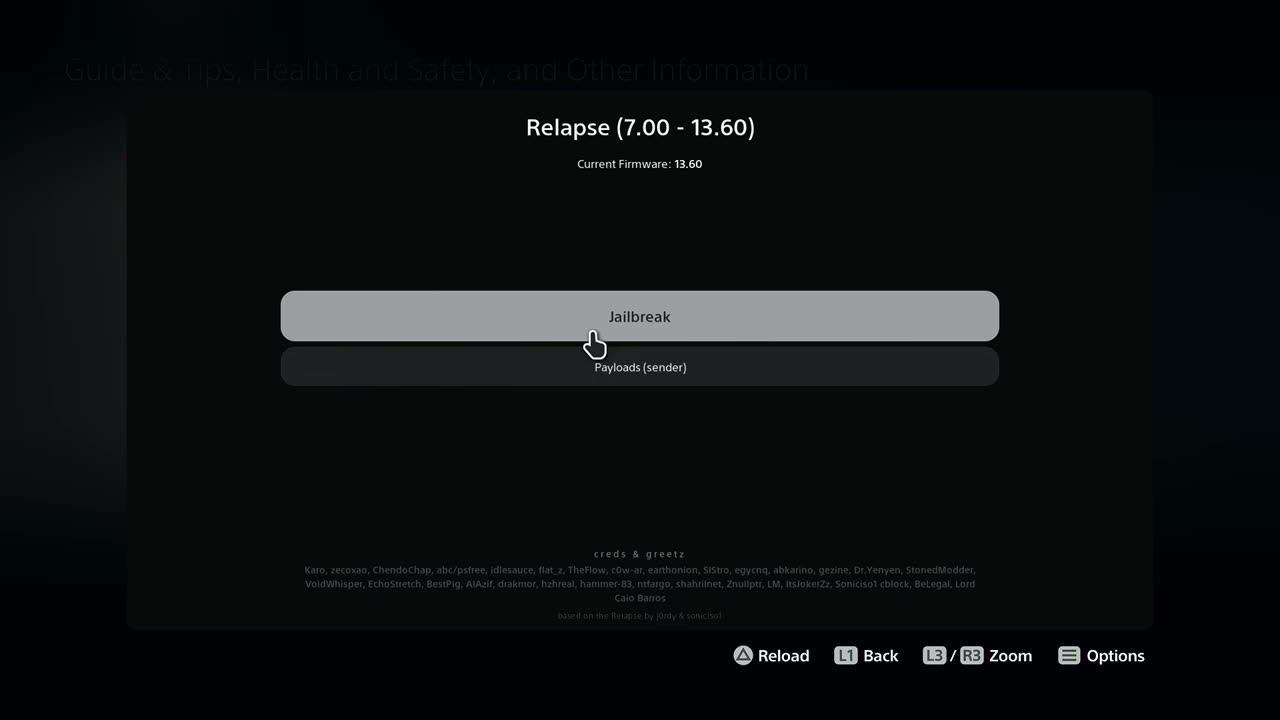 Página do Relapse com o botão Jailbreak