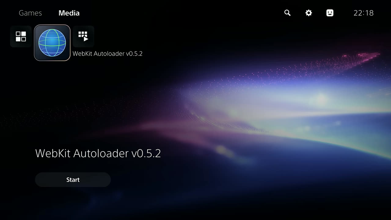 WebKit Autoloader na aba Mídia