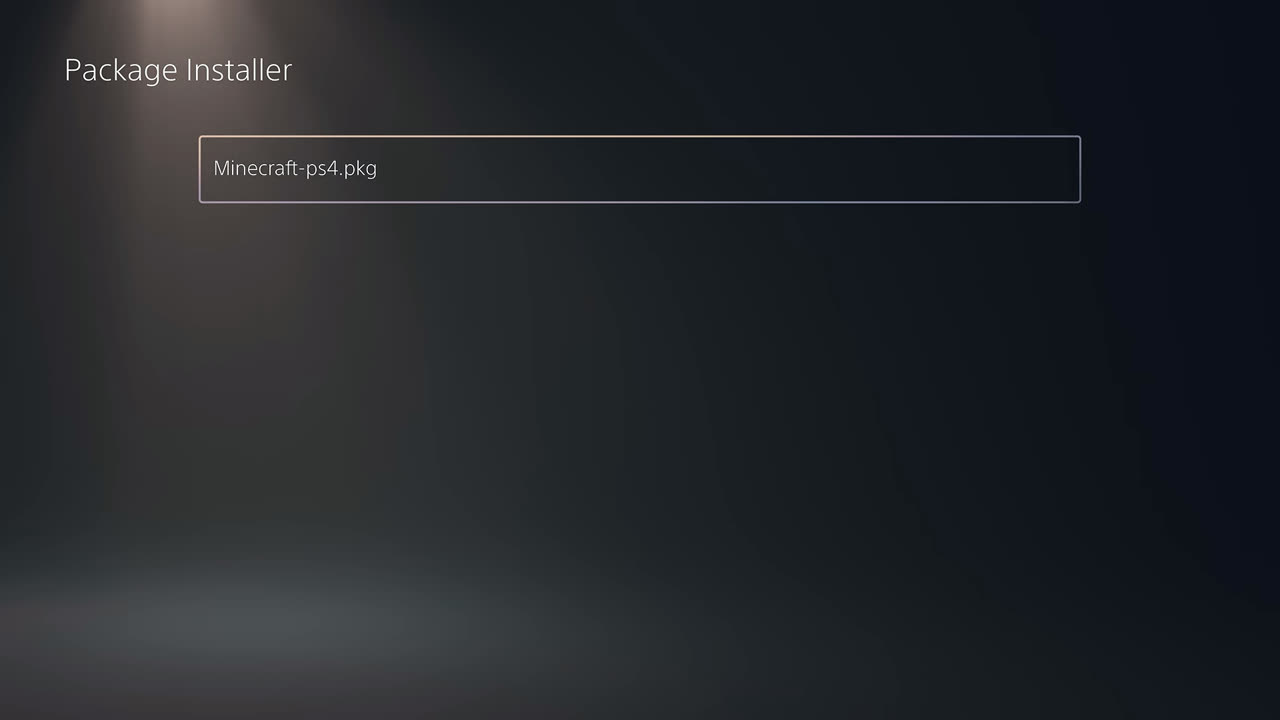Package Installer listando um .pkg do pendrive